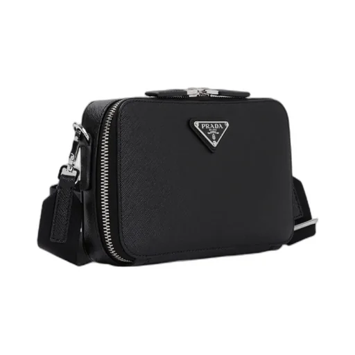 Logo Plaque Zipped Small Shoulder Bag