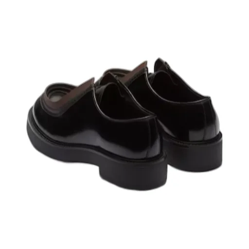 Opaque Brushed Leather Lace-Up Shoes