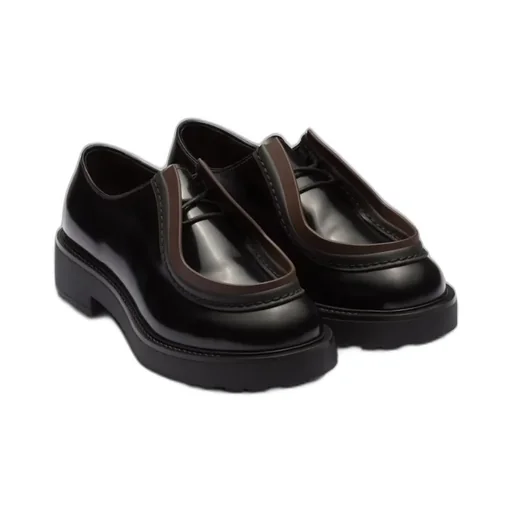 Opaque Brushed Leather Lace-Up Shoes