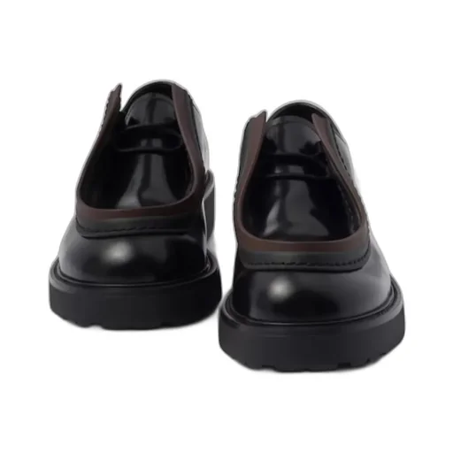 Opaque Brushed Leather Lace-Up Shoes