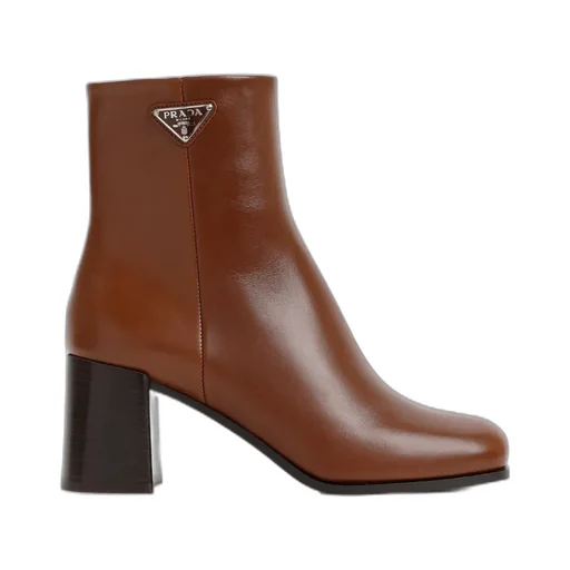 Triangle-Logo Leather Boots