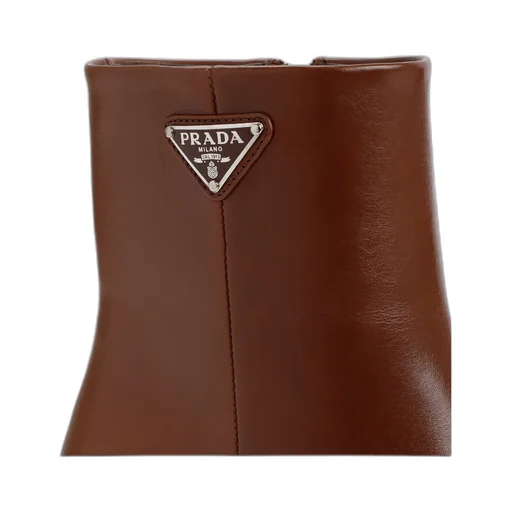 Triangle-Logo Leather Boots