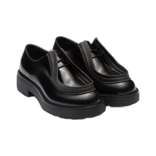 Opaque Brushed Leather Lace-Up Shoes