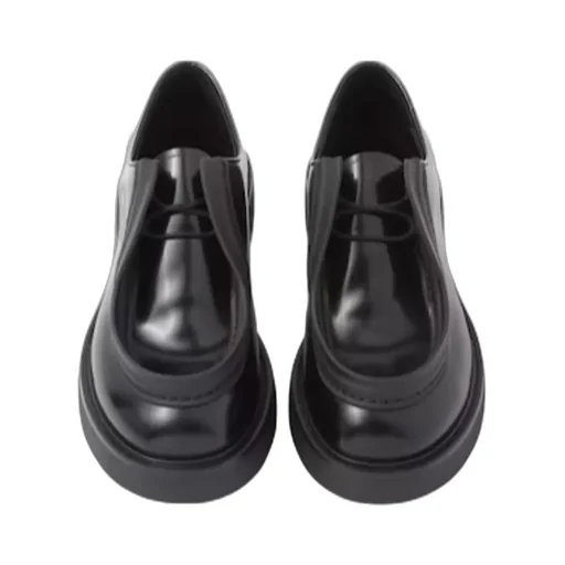 Opaque Brushed Leather Lace-Up Shoes