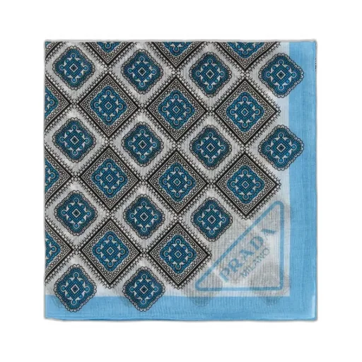 Geometric-Pattern Cotton Foulard