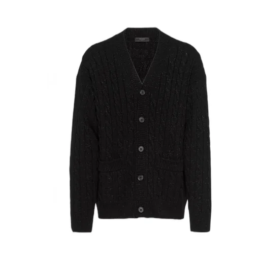 Cable-Knit Button-Up Cardigan