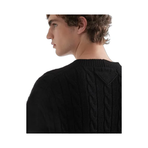 Cable-Knit Button-Up Cardigan