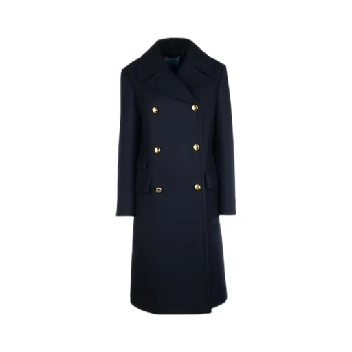 Logo Patch Double-Breasted Coat