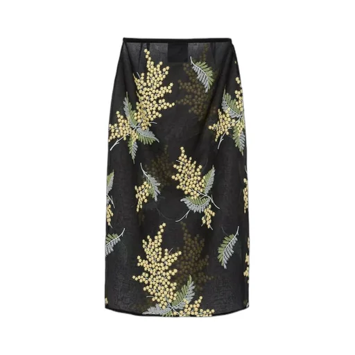 Embroidered Organza Midi Skirt