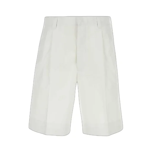 Belt-Looped Straight-Leg Shorts