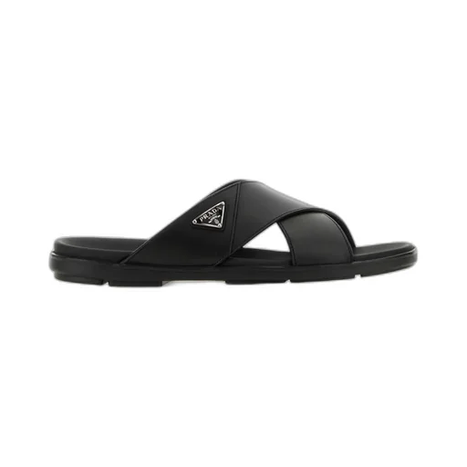 Triangle-Logo Slip-On Sandals