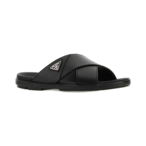 Triangle-Logo Slip-On Sandals