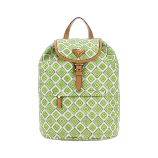 Geometric-Print Drawstring Backpack