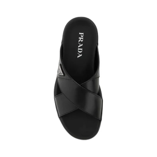 Triangle-Logo Slip-On Sandals