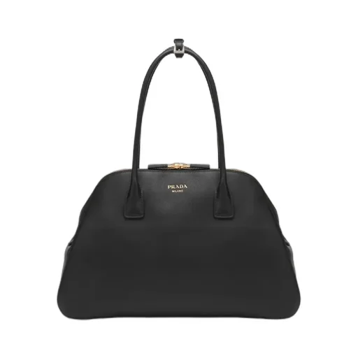 Logo Detailed Zipped Tote Bag