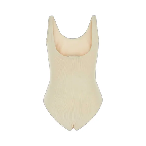 Logo Plaque Sleeveless Swimsuit