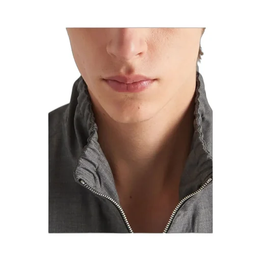 High-Neck Zip-Up Bomber Jacket