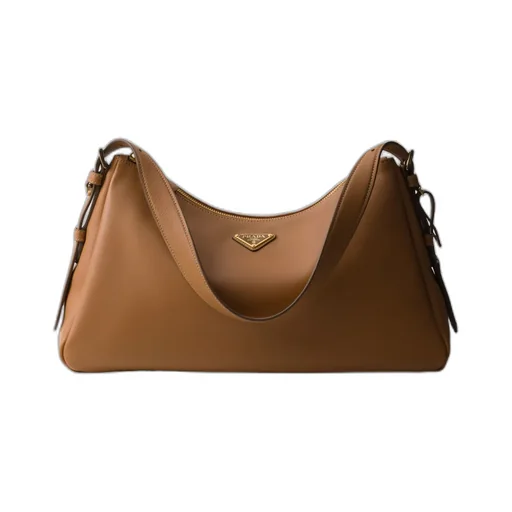 Triangle-Logo Zipped Large Shoulder Bag