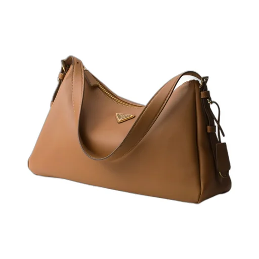 Triangle-Logo Zipped Large Shoulder Bag