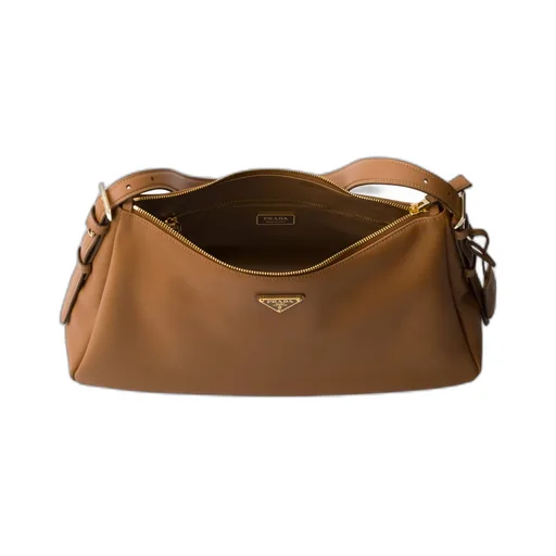 Triangle-Logo Zipped Large Shoulder Bag