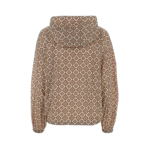 Geometric-Print Hooded Jacket