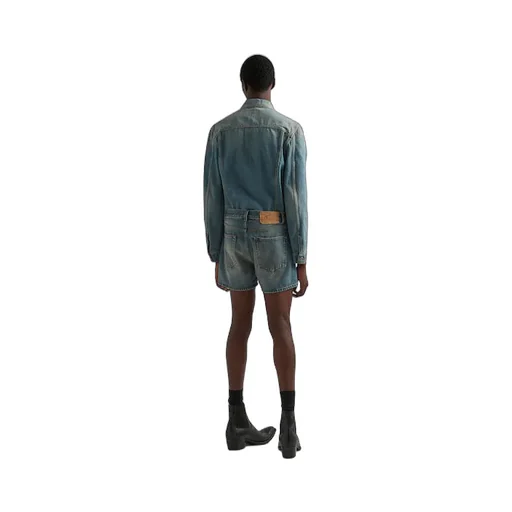 Enamelled Tag Detailed Denim Jacket