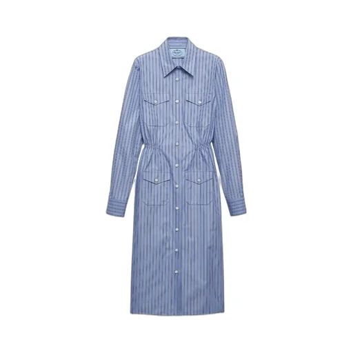 Striped Straight Hem Shirt Dress
