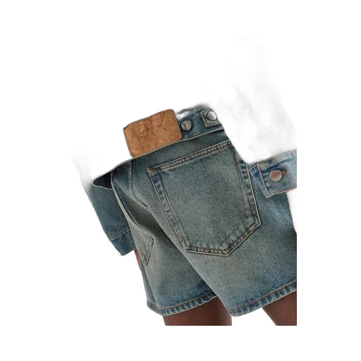 Enamelled Tag Detailed Denim Jacket