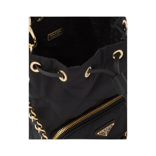 Quilted Chain-Linked Bucket Bag
