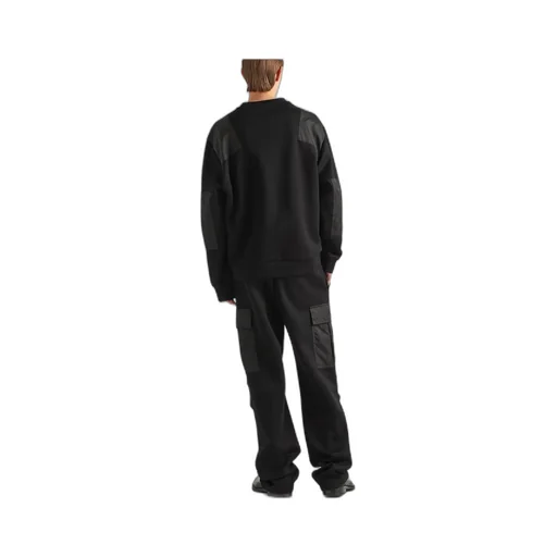 Cotton Sweatshirt With Re-Nylon Details