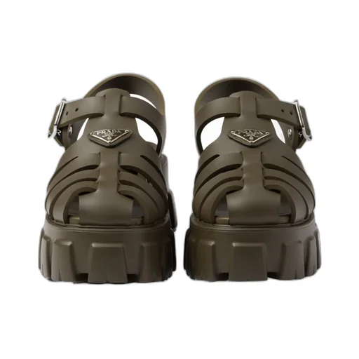 Foam Triangle-Logo Ankle Strapped Sandals