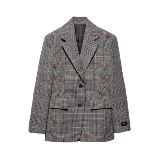 Single-Breasted Houndstooth Blazer