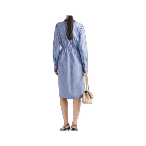 Striped Straight Hem Shirt Dress
