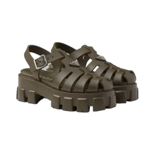 Foam Triangle-Logo Ankle Strapped Sandals