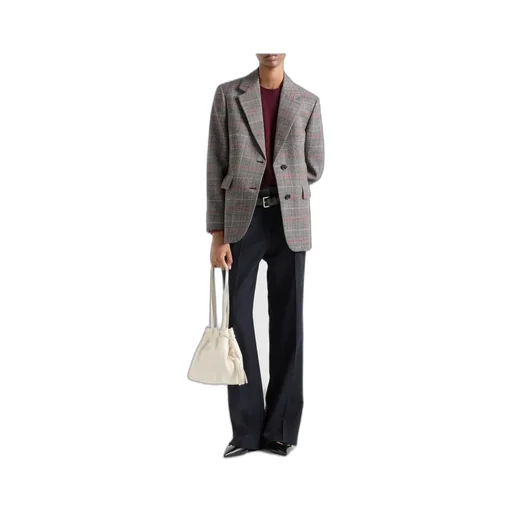 Single-Breasted Houndstooth Blazer
