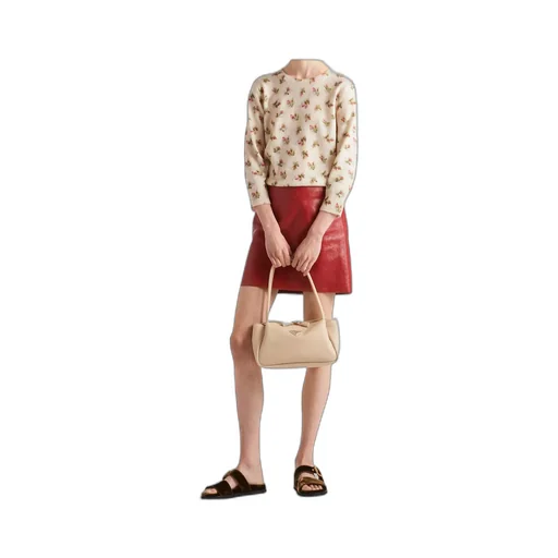 Cracked Leather Zipped Mini Skirt