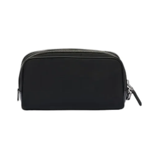 Re-Nylon And Brushed Leather Pouch