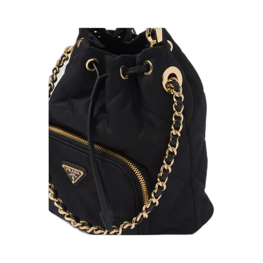Quilted Chain-Linked Bucket Bag