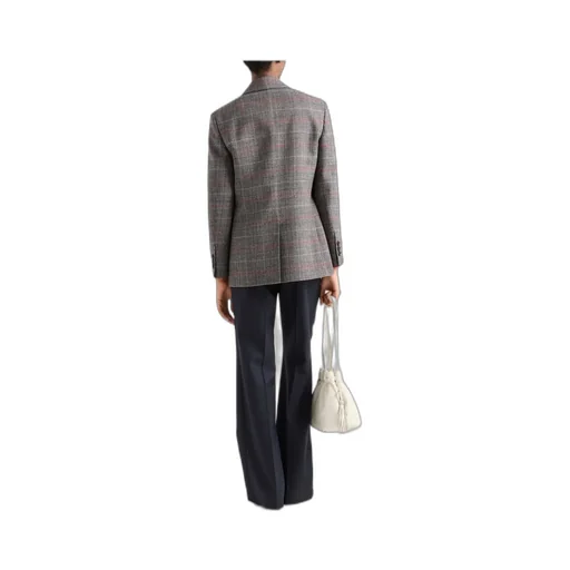 Single-Breasted Houndstooth Blazer