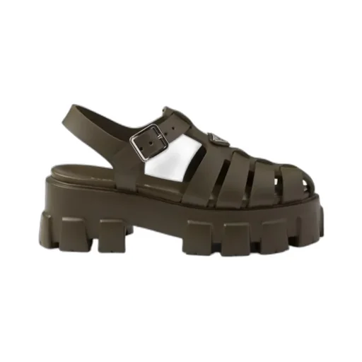 Foam Triangle-Logo Ankle Strapped Sandals