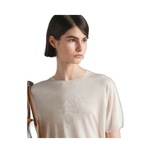 Logo-Jacquard Short-Sleeved Jumper