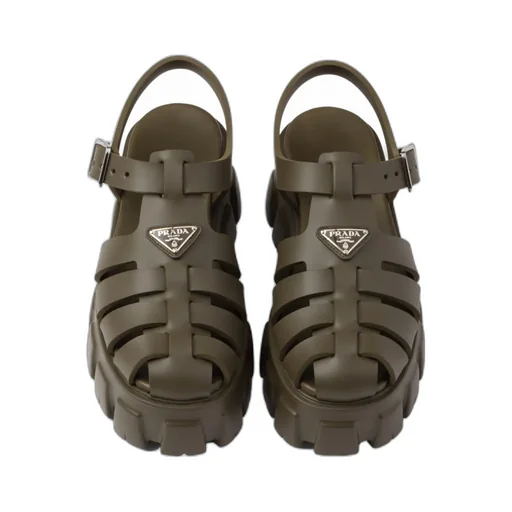 Foam Triangle-Logo Ankle Strapped Sandals