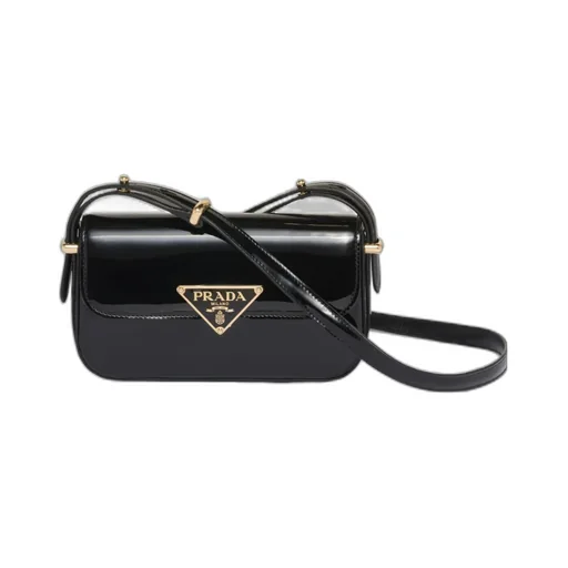 Logo-Plaque Foldover Top Shoulder Bag