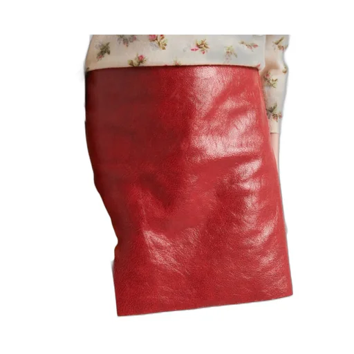 Cracked Leather Zipped Mini Skirt
