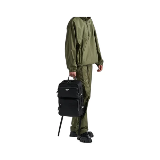 Logo Plaque Zipped Backpack
