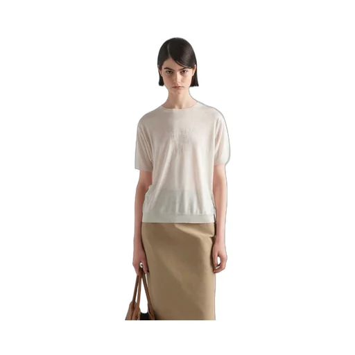 Logo-Jacquard Short-Sleeved Jumper