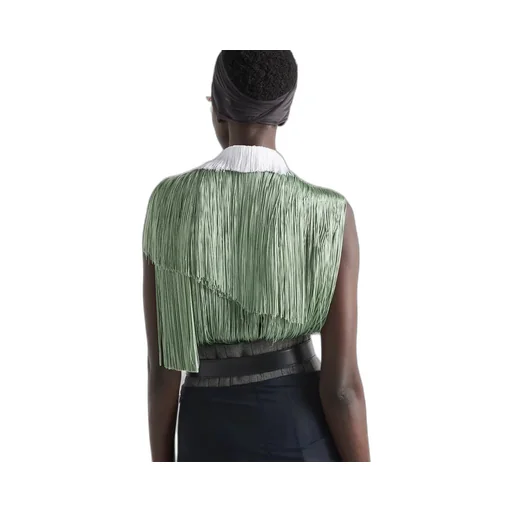 Organza Top With Fringe