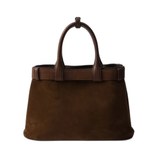 Belted Open-Top Medium Handbag