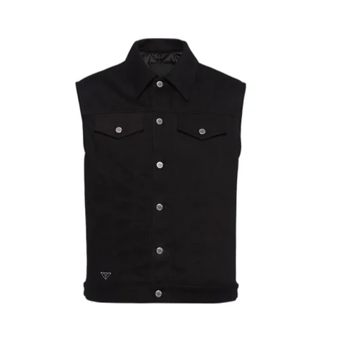 Triangle-Logo Button-Up Gilet