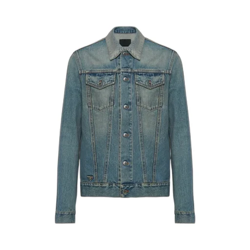 Enamelled Tag Detailed Denim Jacket